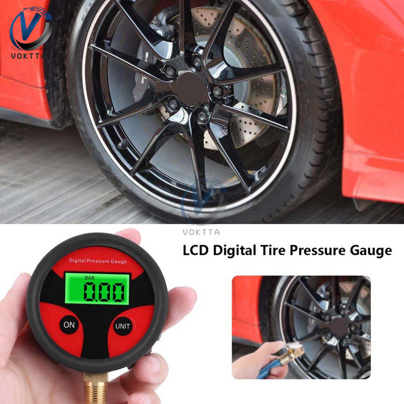 1/4 1/8 200 PSI digitalni mjerač tlaka u gumama LCD pozadinsko osvjetljenje LED digitalni mjerač tlaka u gumama mjerač tlaka za auto tester tlaka