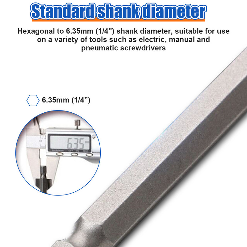 Kuuskantvarda varre kruvikeeraja pikendus 1/4" magnetiline kiirvahetuspikendus pika käepidemega kruvikeeraja otsiku hoidja käsitööriistade pesa