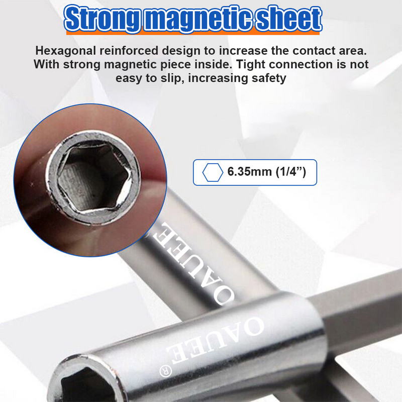 Kuuskantvarda varre kruvikeeraja pikendus 1/4" magnetiline kiirvahetuspikendus pika käepidemega kruvikeeraja otsiku hoidja käsitööriistade pesa