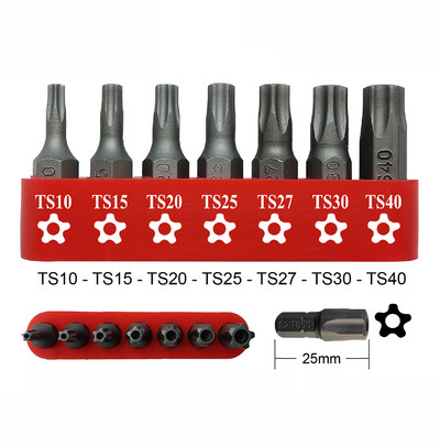 1/4 inch 25 mm lungime magnetice pentacle stea șurubelniță biți Pentalobe șurubelniță electrică Bit scule de mână T8-T50