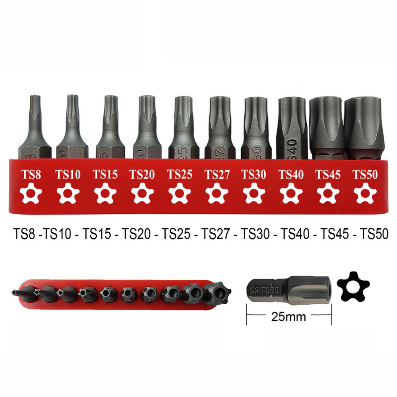1/4 inch 25 mm lungime magnetice pentacle stea șurubelniță biți Pentalobe șurubelniță electrică Bit scule de mână T8-T50