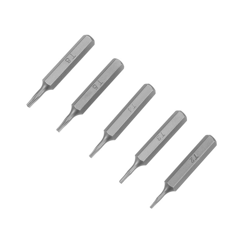 Uxcell 5gab Torx uzgaļu komplekts 5/32 collu sešstūra kāts T2 T3 T4 T5 T6 skrūvgriežu uzgaļu komplekts 28mm garums S2 skrūvgriežu komplekts instrumenti