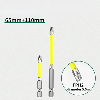 Magnetiline kruvikeeraja otsik 65 mm 110 mm magnetiline spetsiaalne piluga ristkruvikeeraja FPH2 pistikupesa lüliti elektriku käsitööriistade jaoks