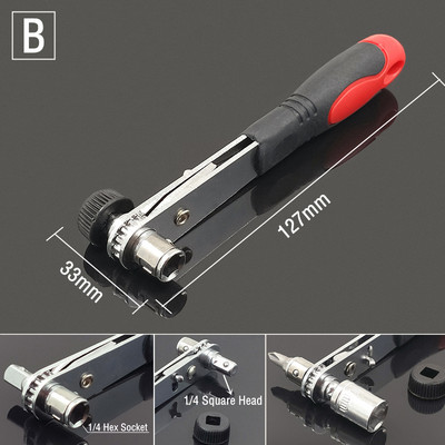 1 db teleszkópos hornyos Phillips csavarhúzó mágneses bitek állítható csavarhúzó készlet racsnis csavarkulcs foglalat javítási kéziszerszámok