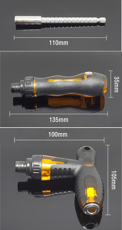 1 db teleszkópos hornyos Phillips csavarhúzó mágneses bitek állítható csavarhúzó készlet racsnis csavarkulcs foglalat javítási kéziszerszámok