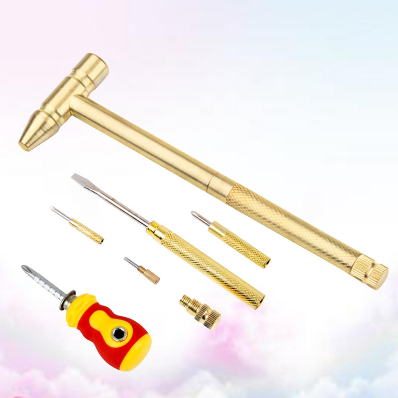 Mitmekülgne kruvikeeraja vasest käsitöötööriistad koduseks minihaamri mitmeotstarbelised kruvikeerajad