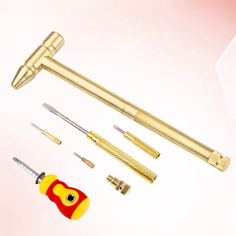 Mitmekülgne kruvikeeraja vasest käsitöötööriistad koduseks minihaamri mitmeotstarbelised kruvikeerajad