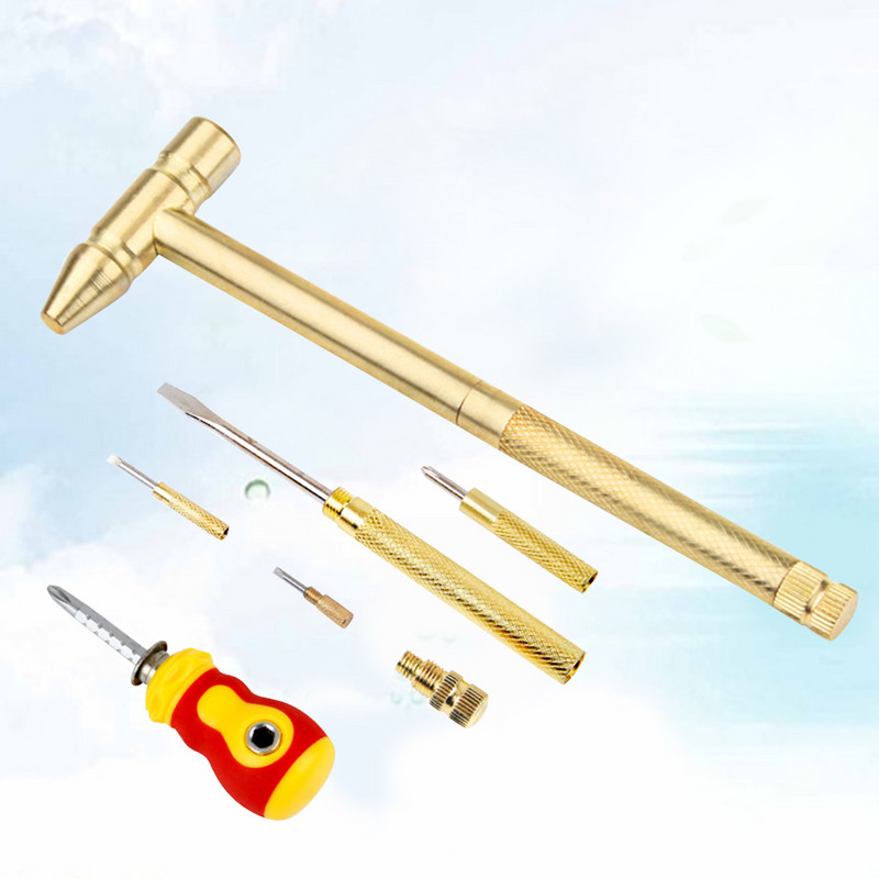 Mitmekülgne kruvikeeraja vasest käsitöötööriistad koduseks minihaamri mitmeotstarbelised kruvikeerajad