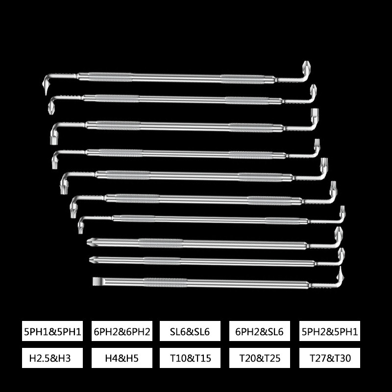 BROPPE L/Z alakú csavarhúzó bit Phillips hornyolt torx hatlapfejű készlet 90°-os derékszögű könyökből meghosszabbított mágneses csavarhúzó kulcs