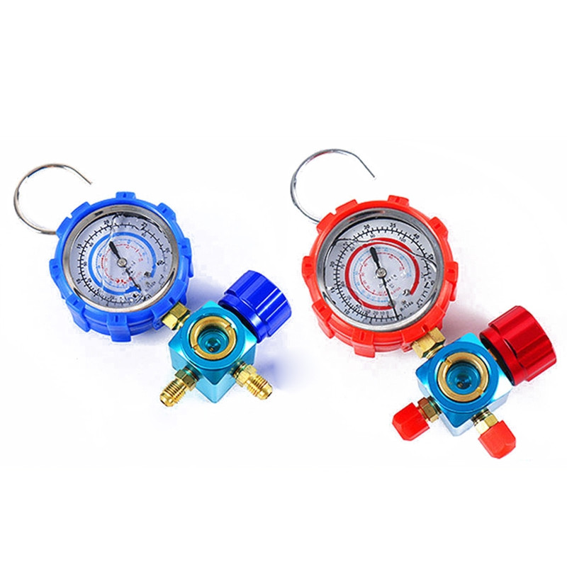 Professzionális nyomásmérő akasztóhoroggal, 1/4-es autós klímaberendezéssel