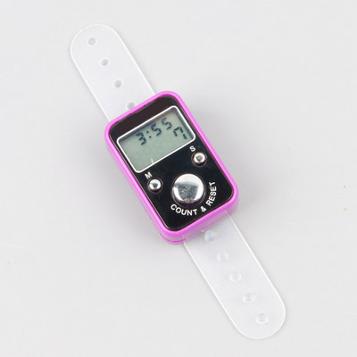 Φορητός ηλεκτρονικός ψηφιακός μετρητής Mini LCD μετρητής δακτυλίου χειρός με μετρητή σειρών με δείκτη βελονιάς λειτουργίας χρόνου