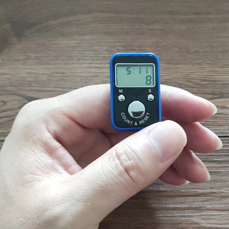 Φορητός ηλεκτρονικός ψηφιακός μετρητής Mini LCD μετρητής δακτυλίου χειρός με μετρητή σειρών με δείκτη βελονιάς λειτουργίας χρόνου