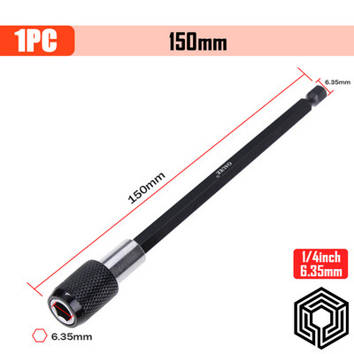 Cap de șurubelniță magnetică de burghiu electric cu eliberare rapidă cu tijă hexagonală de 1/4 inch cu instrument de mână pentru tijă de extensie pentru articulație reglabilă