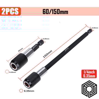 Cap de șurubelniță magnetică de burghiu electric cu eliberare rapidă cu tijă hexagonală de 1/4 inch cu instrument de mână pentru tijă de extensie pentru articulație reglabilă