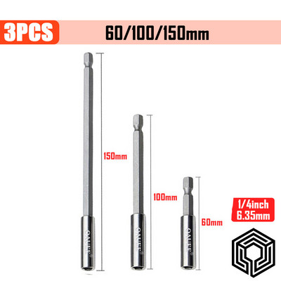 Cap de șurubelniță magnetică de burghiu electric cu eliberare rapidă cu tijă hexagonală de 1/4 inch cu instrument de mână pentru tijă de extensie pentru articulație reglabilă