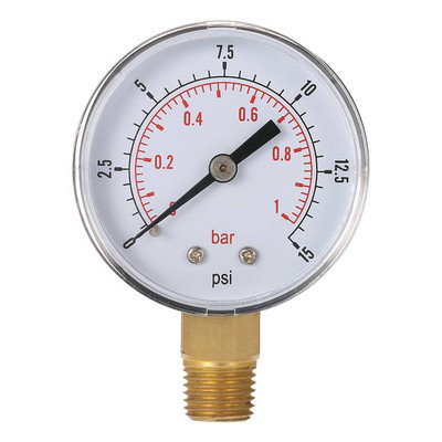 0-15psi 0-1bar BSPT 50mm Contor de presiune a apei montat pe filet Manometru pentru compresor de aer Manometru Tester