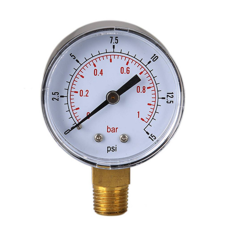 0-15psi 0-1bar BSPT 50mm Contor de presiune a apei montat pe filet Manometru pentru compresor de aer Manometru Tester