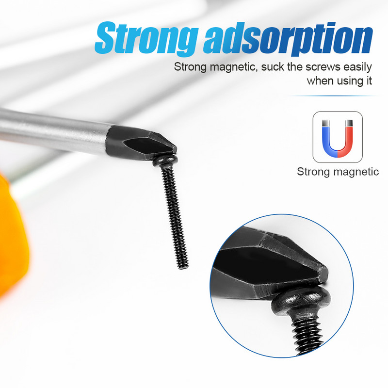 NINDEJIN 1db elektromos mágneses csavarhúzó szerszámok PH0 PH1 PH2 PH3 CR-V Phillips csavarhúzó PP nyél