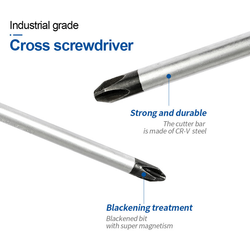 NINDEJIN 1db elektromos mágneses csavarhúzó szerszámok PH0 PH1 PH2 PH3 CR-V Phillips csavarhúzó PP nyél