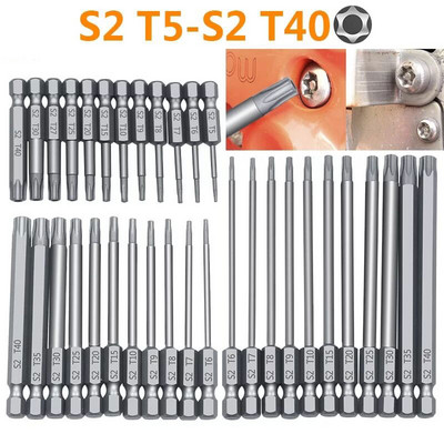 11/12 db biztonsági bit készlet Szabotázsbiztos csavarhúzó fúrófej csavarhúzó bitek Torx lapos fejű 1/4" hatlapfejű csavarhúzó bitek