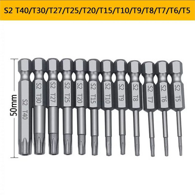 Set de biți de securitate 11/12 buc. Șurubelniță inviolabilă Burghie de șurubelniță Torx Cap plat 1/4" Biți de șurub hexagonal