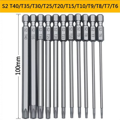Set de biți de securitate 11/12 buc. Șurubelniță inviolabilă Burghie de șurubelniță Torx Cap plat 1/4" Biți de șurub hexagonal