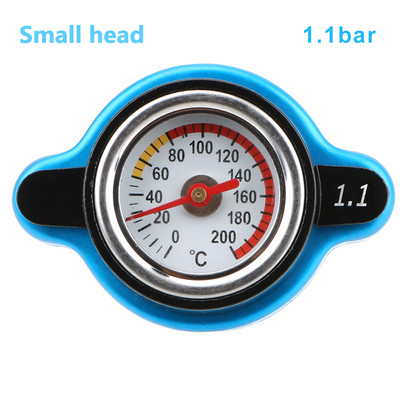 Sacīkšu maza izmēra termiskākais radiatora vāciņš + ūdens temperatūras mērītājs 0,9 BAR vai 1,1 BAR vai 1,3 BAR vāks automašīnu piederumiem