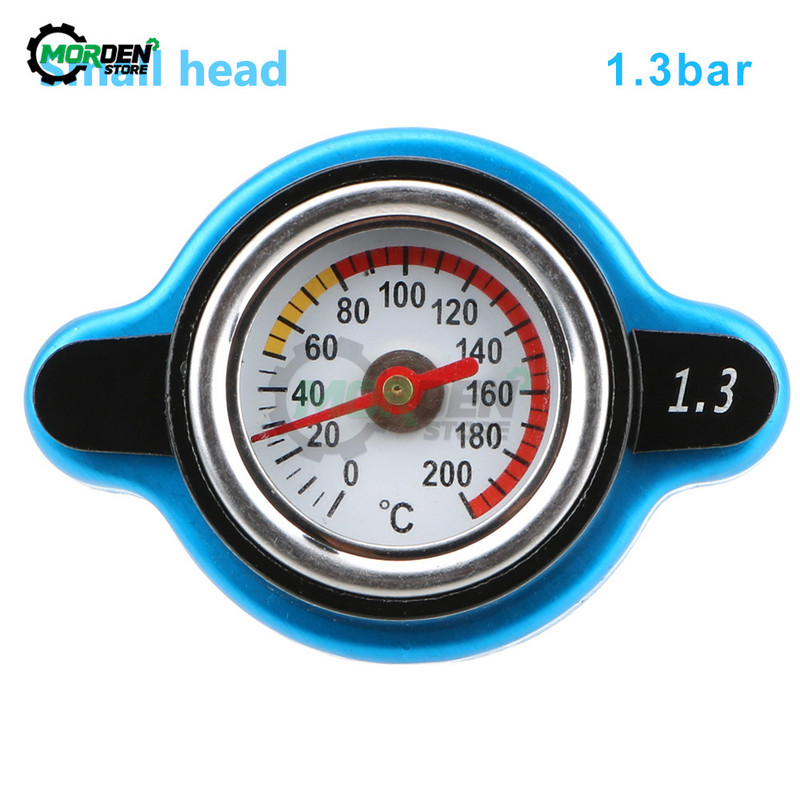 Sacīkšu maza izmēra termiskākais radiatora vāciņš + ūdens temperatūras mērītājs 0,9 BAR vai 1,1 BAR vai 1,3 BAR vāks automašīnu piederumiem