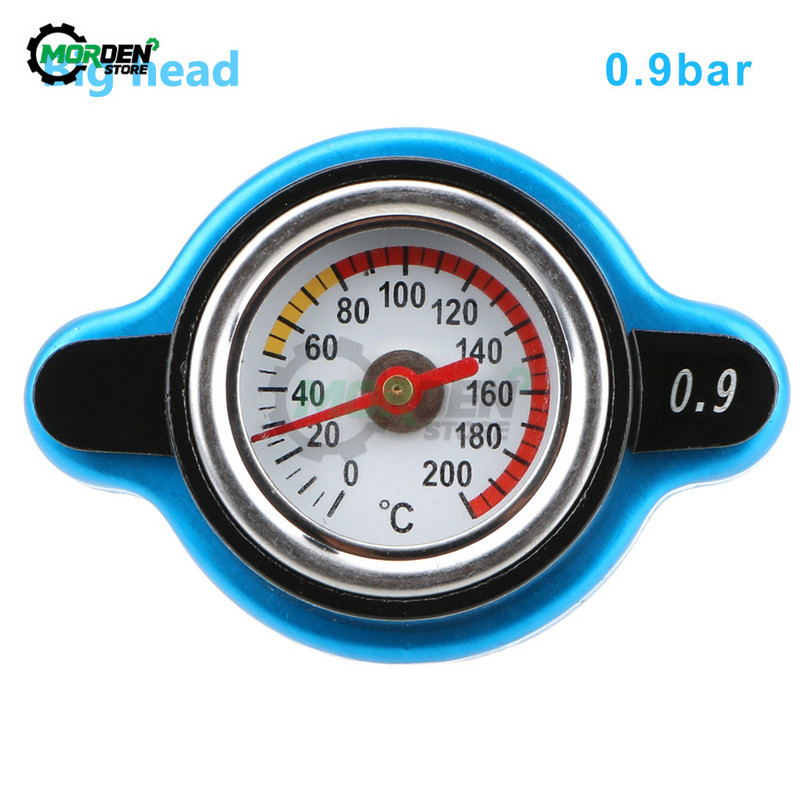 Sacīkšu maza izmēra termiskākais radiatora vāciņš + ūdens temperatūras mērītājs 0,9 BAR vai 1,1 BAR vai 1,3 BAR vāks automašīnu piederumiem