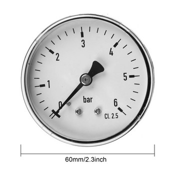 1 4 Αρσενική βάση σπειρώματος NPT 0-6bar Μανόμετρο μανόμετρου Πλάκα για εργαλεία μέτρησης πίεσης νερού αέρα καυσίμου