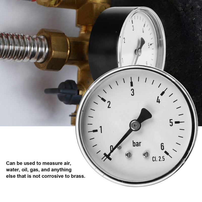 1 4 Isane NPT keermekinnitus 0–6 baari rõhumõõturi manomeetri ketasplaat kütteõhu õli veerõhu mõõtmise tööriistade jaoks