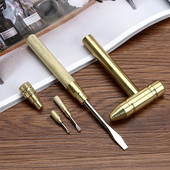 Többcélú zsebes rézkalapács kis méretű, hordozható praktikus szemüveg órajavító többfunkciós kalapács csavarhúzó