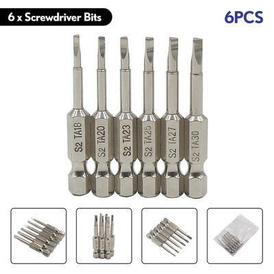 6 komada magnetskih trokutastih bitova odvijača Uvezeni S2 čelik 1/4 inča šesterokutni set bitova odvijača DIY Home Tools set bitova
