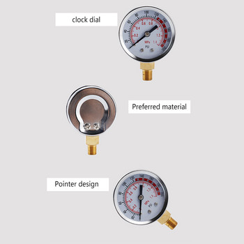 Мед, въздух, вода, гориво, измервател на налягането, преносим, разглобяем, професионален, градуиран 2 05 инча аналогов прецизен манометър
