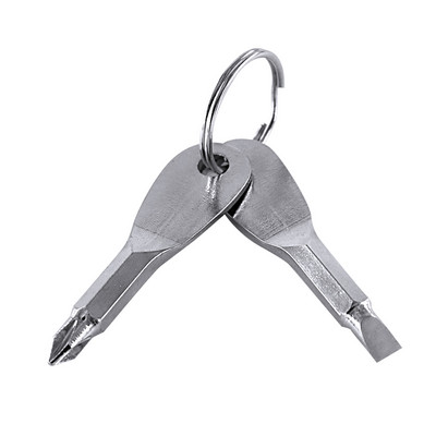 1 komplekts nerūsējošā tērauda mini EDC daudzfunkciju skrūvgrieža atslēgas forma ar rievām skrūvgriežiem atslēgu piekariņa kabatas remonta rīks