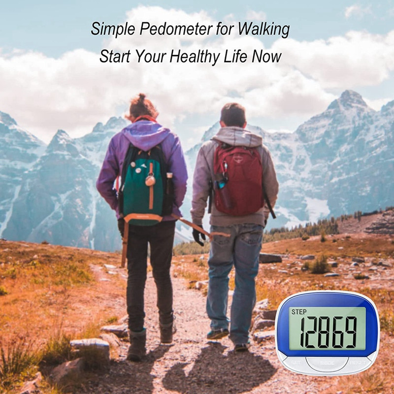 Βηματόμετρο HLZS-1Pcs Τρισδιάστατος μετρητής βημάτων για περπάτημα, φορητός μετρητής βημάτων, ακριβής μετρητής βημάτων με μεγάλη οθόνη