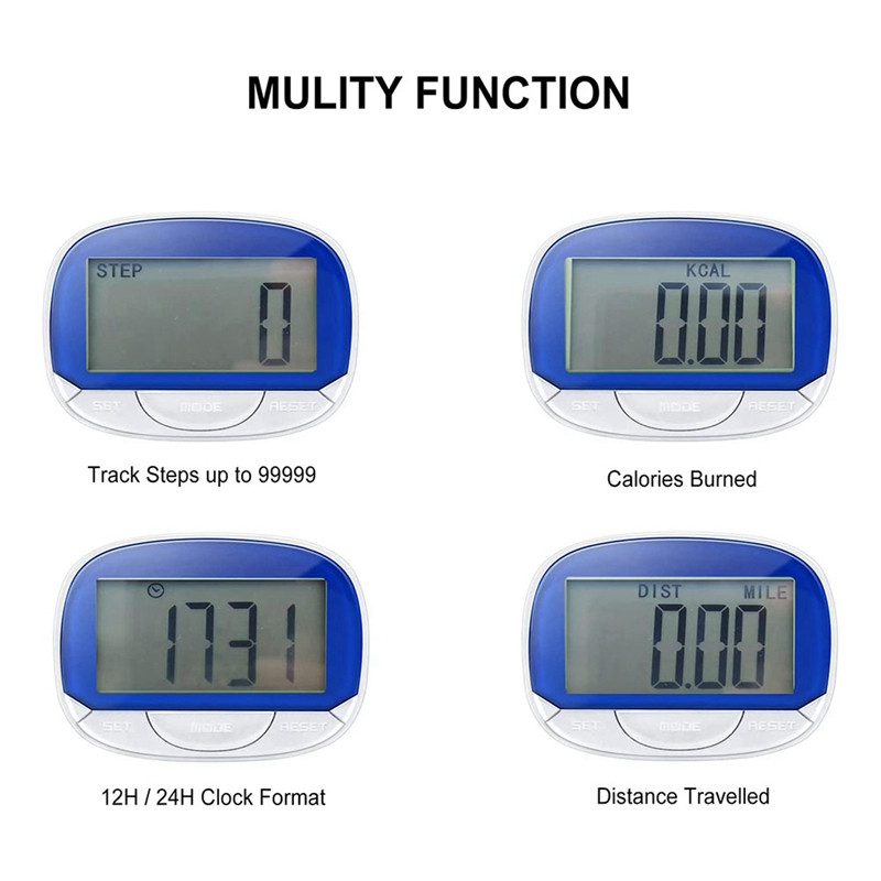 Βηματόμετρο HLZS-1Pcs Τρισδιάστατος μετρητής βημάτων για περπάτημα, φορητός μετρητής βημάτων, ακριβής μετρητής βημάτων με μεγάλη οθόνη
