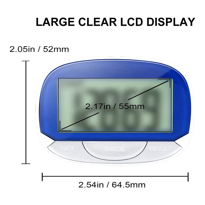 Βηματόμετρο HLZS-1Pcs Τρισδιάστατος μετρητής βημάτων για περπάτημα, φορητός μετρητής βημάτων, ακριβής μετρητής βημάτων με μεγάλη οθόνη