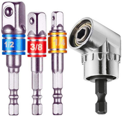 Univerzális, rugalmas 1/4`` hatlapú fúrószár hosszabbító készlet foglalat adapter átalakító markolat csavarhúzó derékszögű fúró rögzítőkészlet
