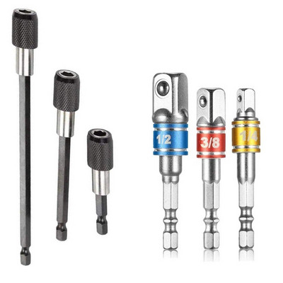 Univerzális, rugalmas 1/4`` hatlapú fúrószár hosszabbító készlet foglalat adapter átalakító markolat csavarhúzó derékszögű fúró rögzítőkészlet
