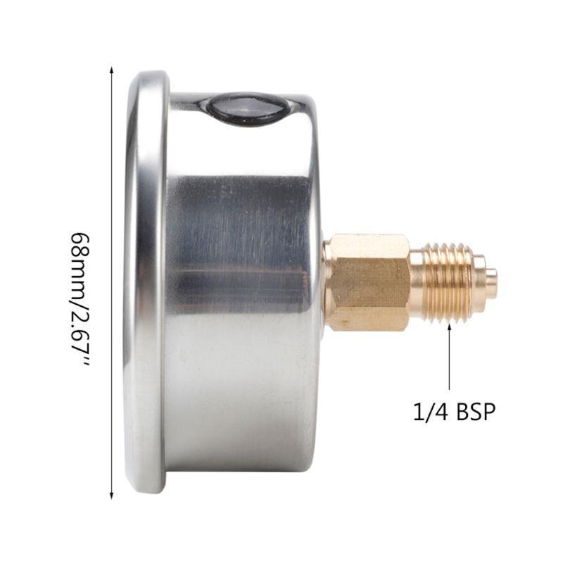 Professzionális nyomásmérő 1/4 hüvelykes BSPT nyomásmérő levegő olajhoz és vízhez