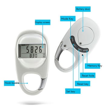 Βηματόμετρο πολλαπλών λειτουργιών Τρισδιάστατο επαγωγικό βηματόμετρο φορητό Mini Fitness Καταμέτρηση βημάτων περπατήματος