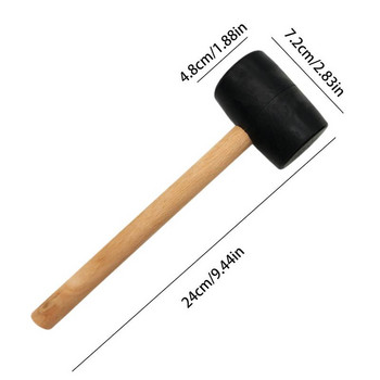 Λαστιχένιο σφυρί Καουτσούκ M-allet με ξύλινη λαβή για εύκολο κράτημα Πολυλειτουργικό M-allet διπλής όψης για πλακάκι δαπέδου Μάρμαρο