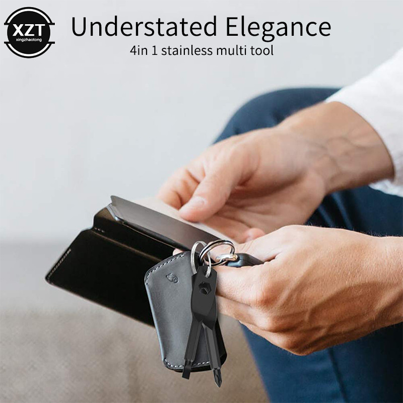 Μίνι κατσαβίδι από ανοξείδωτο ατσάλι EDC Κατσαβίδι πολλαπλών λειτουργιών Κλειδί με σχισμή/σταυρωτό κατσαβίδι Εργαλείο επισκευής μπρελόκ τσέπης