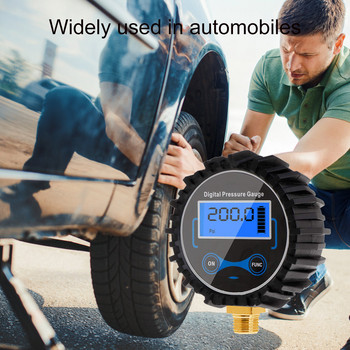 Цифров манометър за измерване на налягането на въздуха в гумите Цифров манометър за гуми Подсветка LCD дисплей за автомобил, камион, мотоциклет