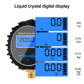 Ψηφιακός μετρητής πίεσης ελαστικού ελαστικού Μετρητής πίεσης αέρα Ψηφιακός μετρητής πίεσης ελαστικών Οθόνη LCD οπίσθιου φωτισμού για μοτοσυκλέτα φορτηγών αυτοκινήτων