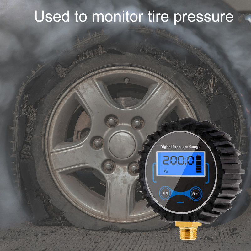 Ψηφιακός μετρητής πίεσης ελαστικού ελαστικού Μετρητής πίεσης αέρα Ψηφιακός μετρητής πίεσης ελαστικών Οθόνη LCD οπίσθιου φωτισμού για μοτοσυκλέτα φορτηγών αυτοκινήτων