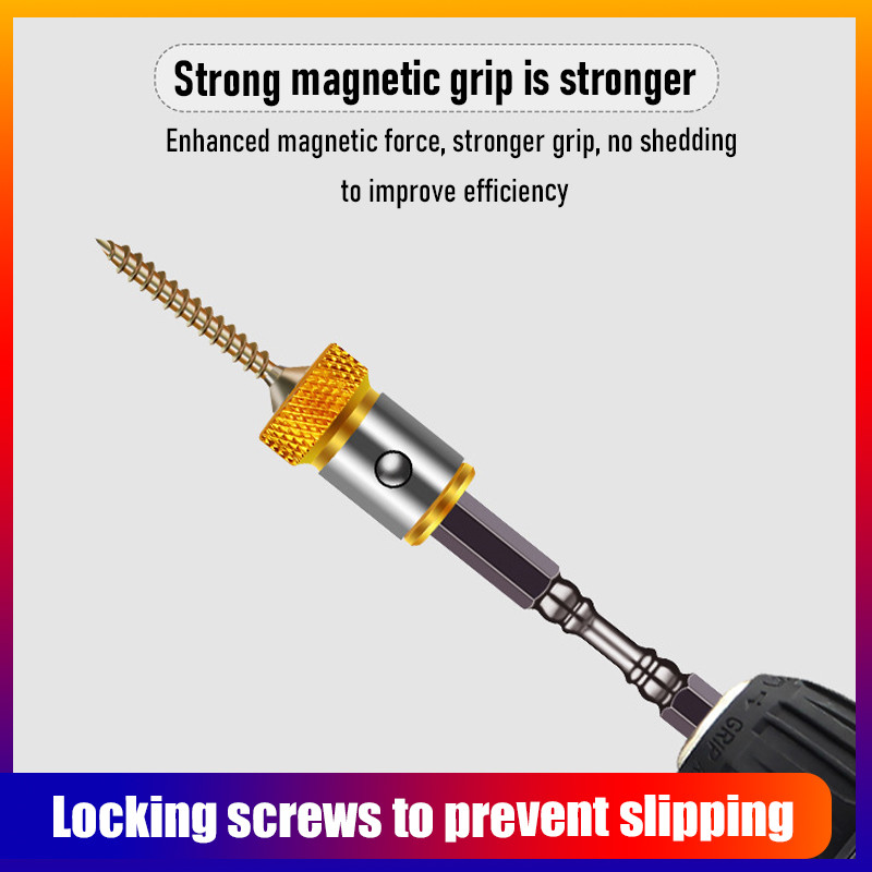 Universāls magnētiskais gredzens 1/4 collas metāla skrūvgrieža uzgaļa magnētiskais gredzens 6,35 mm kāta pretkorozijas urbja uzgaļa magnēta tehniskajam gredzenam