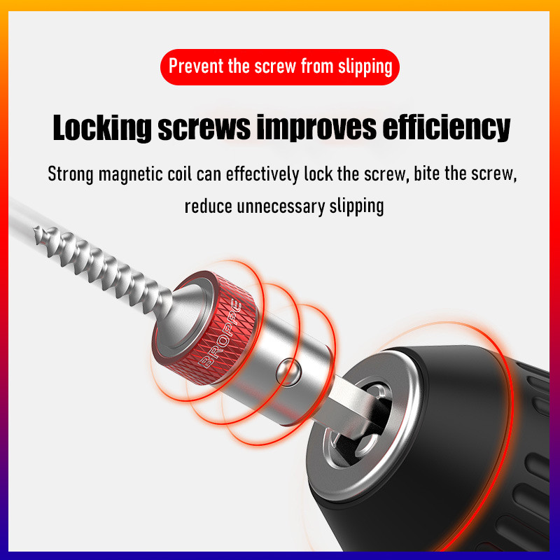 Universāls magnētiskais gredzens 1/4 collas metāla skrūvgrieža uzgaļa magnētiskais gredzens 6,35 mm kāta pretkorozijas urbja uzgaļa magnēta tehniskajam gredzenam