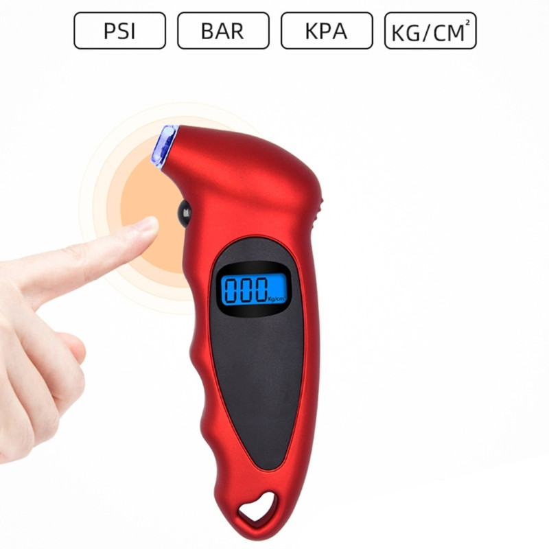 Jauns riepu spiediena mērītāja fona apgaismojums Augstas precizitātes digitālais riepu spiediena monitorings automašīnas riepu gaisa spiediena mērītāja LCD displejs